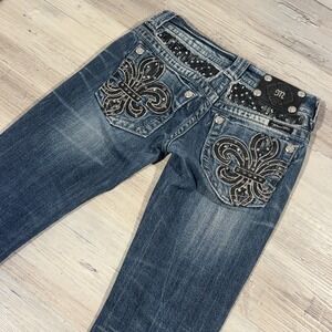 Miss Me JE6099T2N Straight Medium Wash Denim Blue Jeans Women's 23